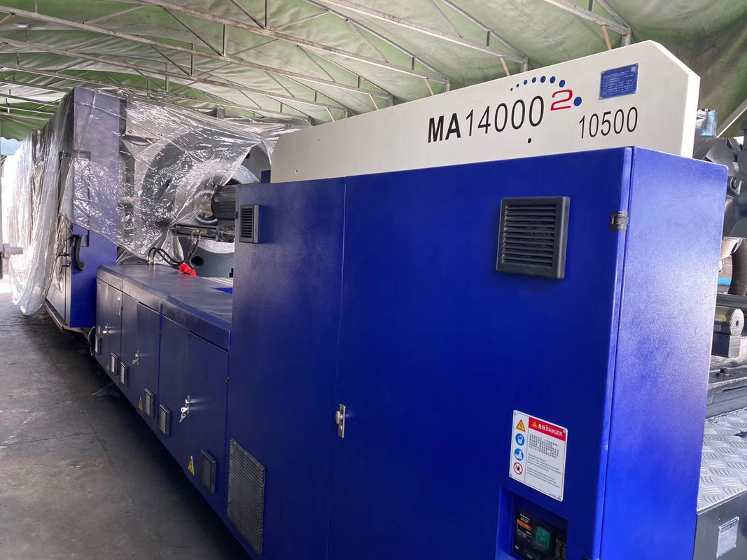 प्रयुक्त 1400 टन प्लास्टिक क्रेट इंजेक्शन मोल्डिंग मशीन हाईटियन MA14000 ऊर्जा बचत